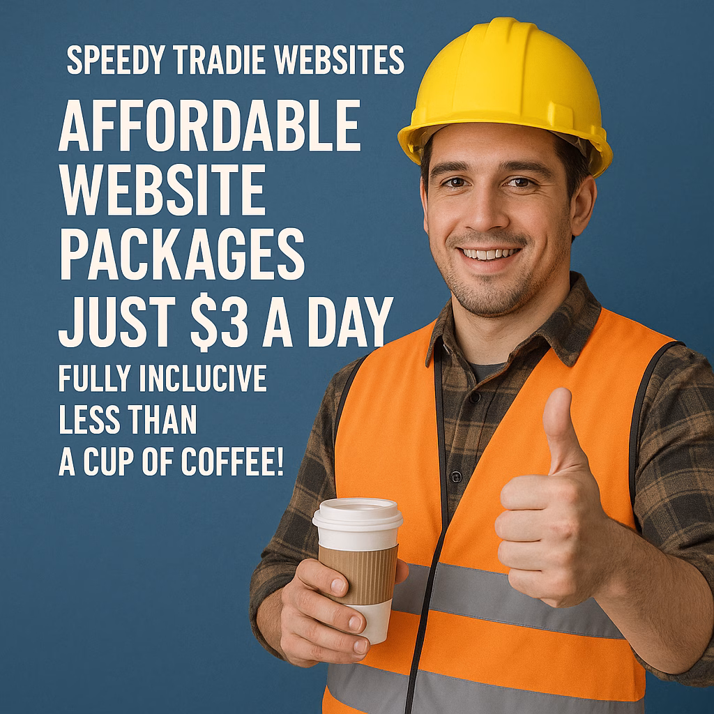 Affordable Website Package for Tradies Just Three Dollars A Day Fully Inclusive