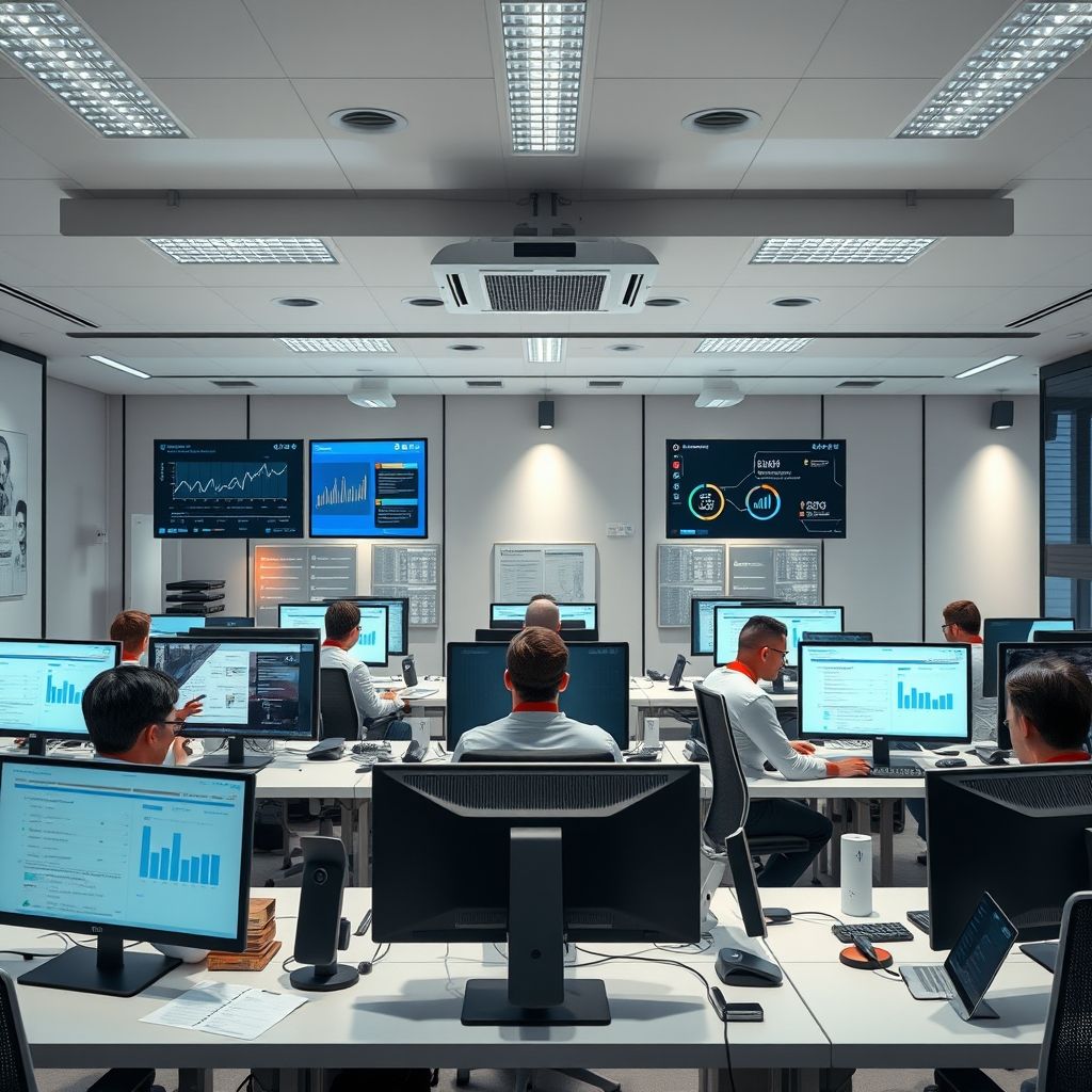 A modern, clean office with a filled emergency call schedule, boosting lock and security service with digital strategies.