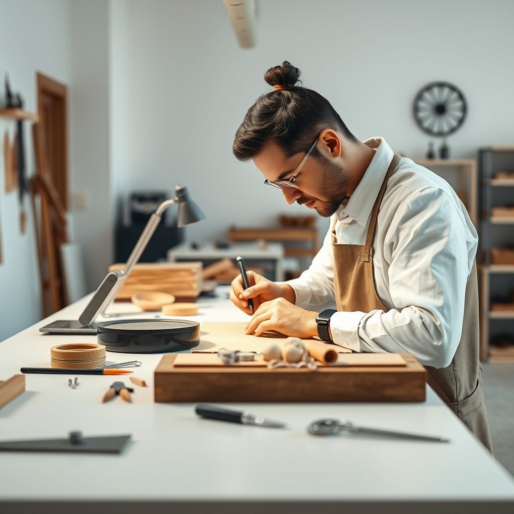 Crafting service: Speed and precision with a modern, clean style.