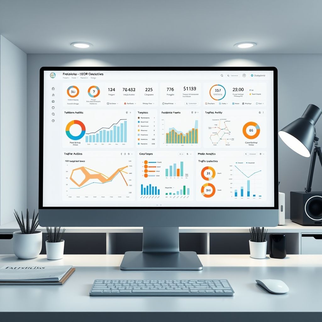 Clean, modern UX audit interface with conversion and SEO optimization data for trade websites.